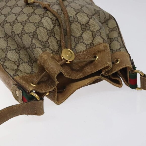 GUCCI GG Supreme Web Sherry Line Bag PVC Beige Red Green 72 02 034 Auth 117242 - Picture 6 of 16